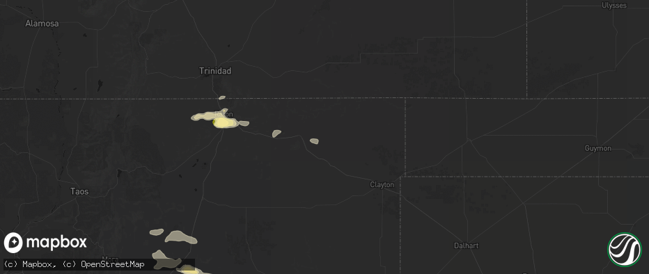 Hail map in Des Moines, NM on June 12, 2026