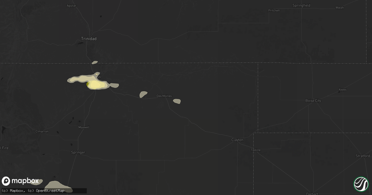 Hail map in Des Moines, NM on June 12, 2026