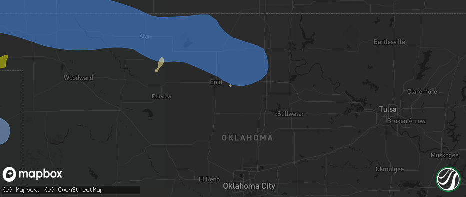 Hail map in Douglas, OK on June 12, 2026