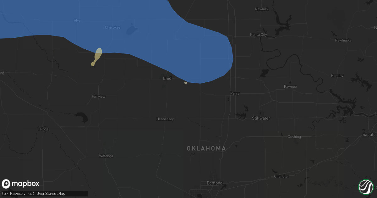 Hail map in Douglas, OK on June 12, 2026