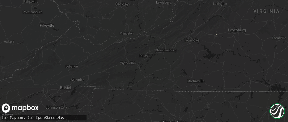 Hail map in Draper, VA on June 12, 2026