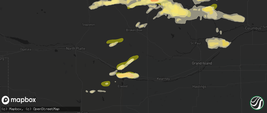 Hail map in Eddyville, NE on June 12, 2026