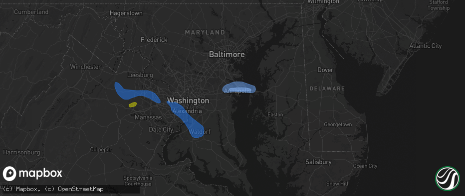 Hail map in Edgewater, MD on June 12, 2026
