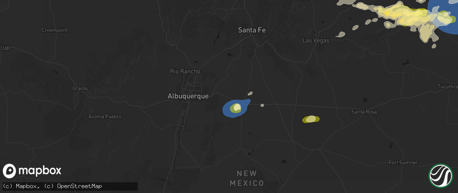 Hail map in Edgewood, NM on June 12, 2026