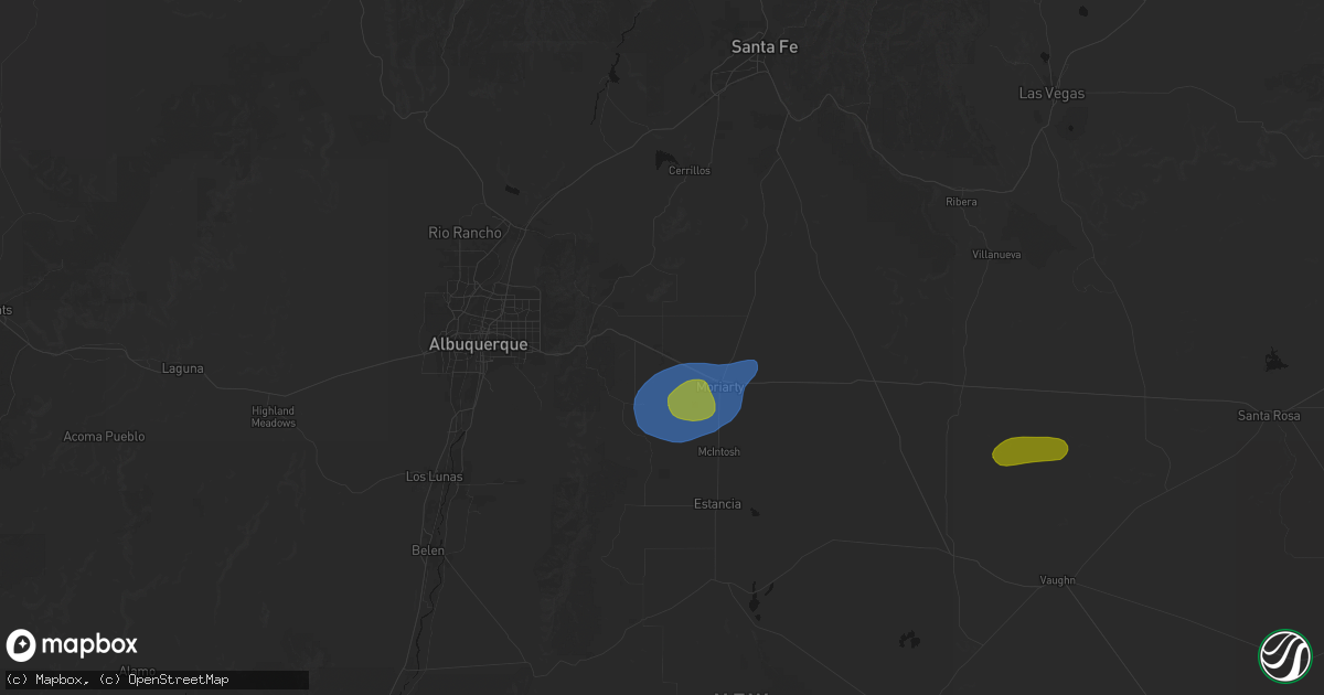 Hail map in Edgewood, NM on June 12, 2026