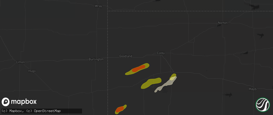 Hail map in Edson, KS on June 12, 2026