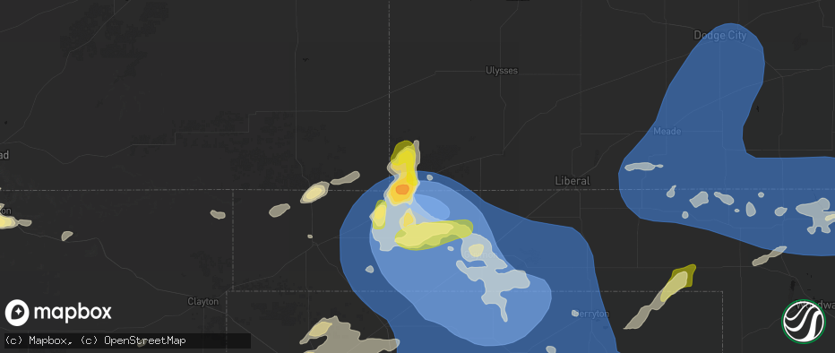 Hail map in Elkhart, KS on June 12, 2026