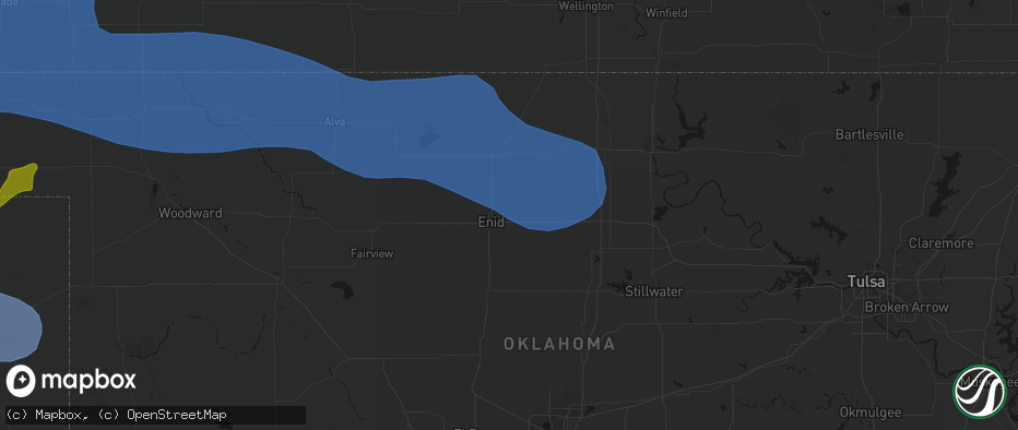 Hail map in Enid, OK on June 12, 2026
