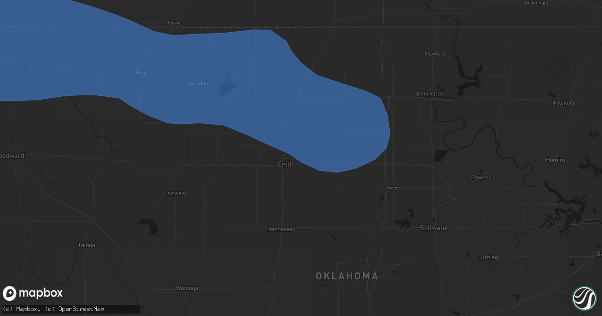 Hail map in Enid, OK on June 12, 2026