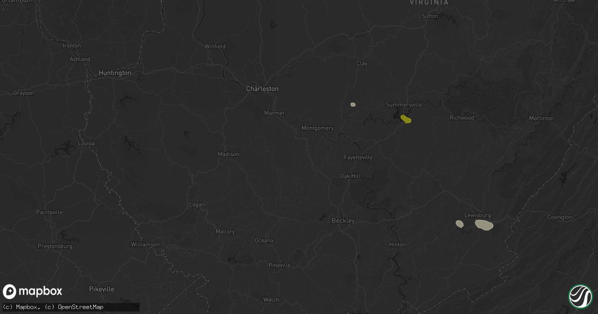 Hail map in Eskdale, WV on June 12, 2026