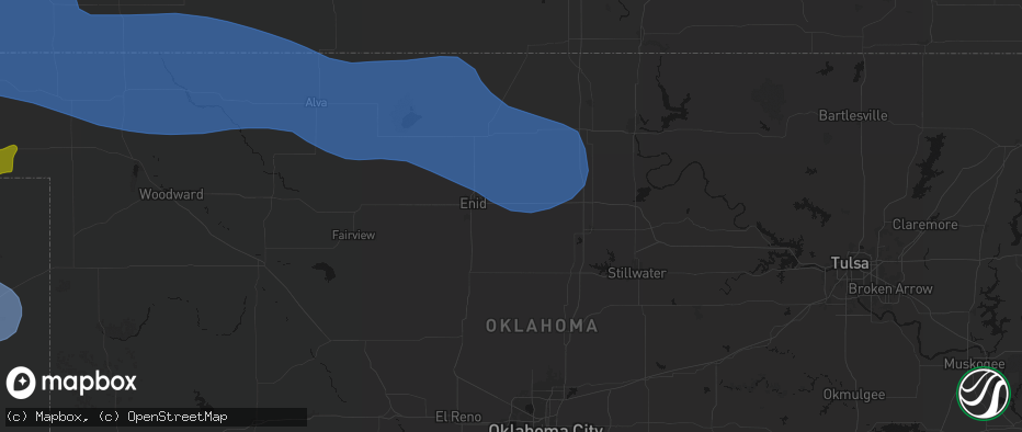 Hail map in Fairmont, OK on June 12, 2026