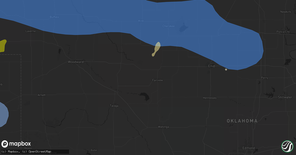 Hail map in Fairview, OK on June 12, 2026