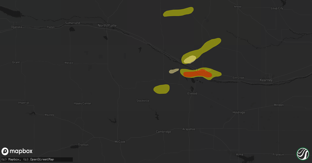 Hail map in Farnam, NE on June 12, 2026