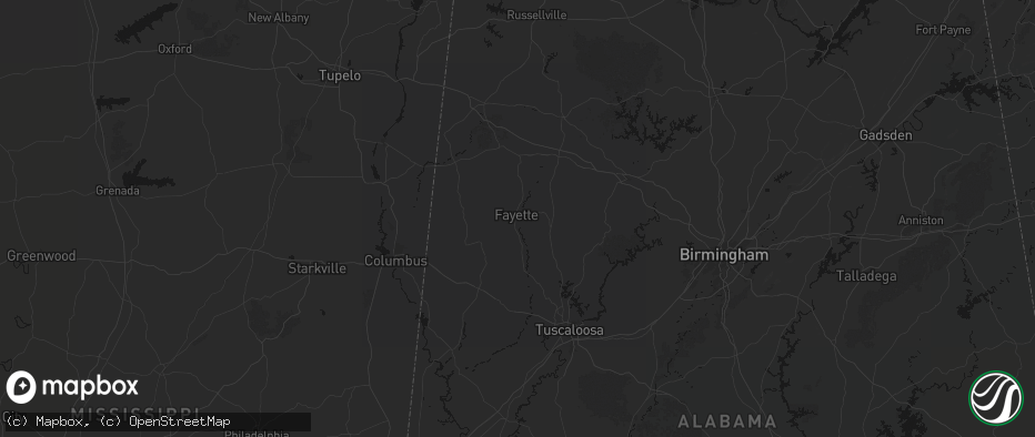 Hail map in Fayette, AL on June 12, 2026