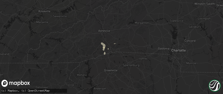 Hail map in Flat Rock, NC on June 12, 2026