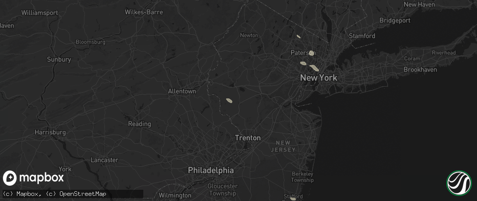 Hail map in Flemington, NJ on June 12, 2026