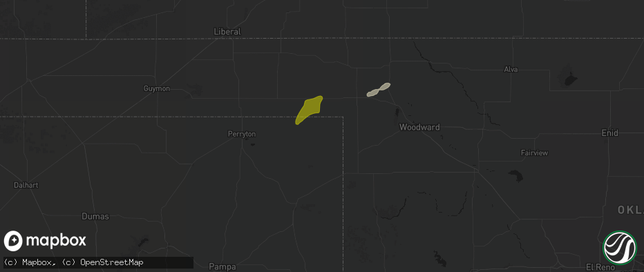 Hail map in Follett, TX on June 12, 2026