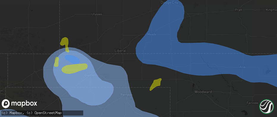 Hail map in Forgan, OK on June 12, 2026