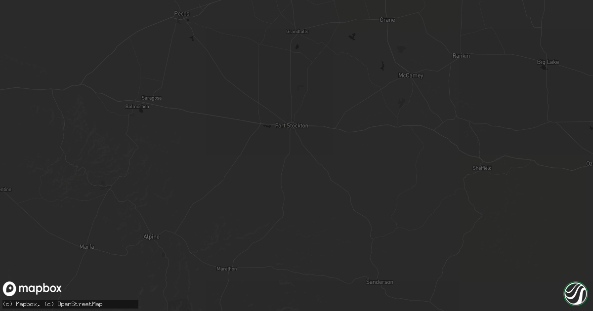 Hail map in Fort Stockton, TX on June 12, 2026