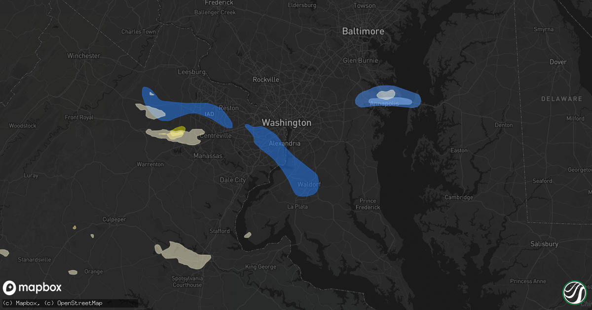 Hail map in Fort Washington, MD on June 12, 2026