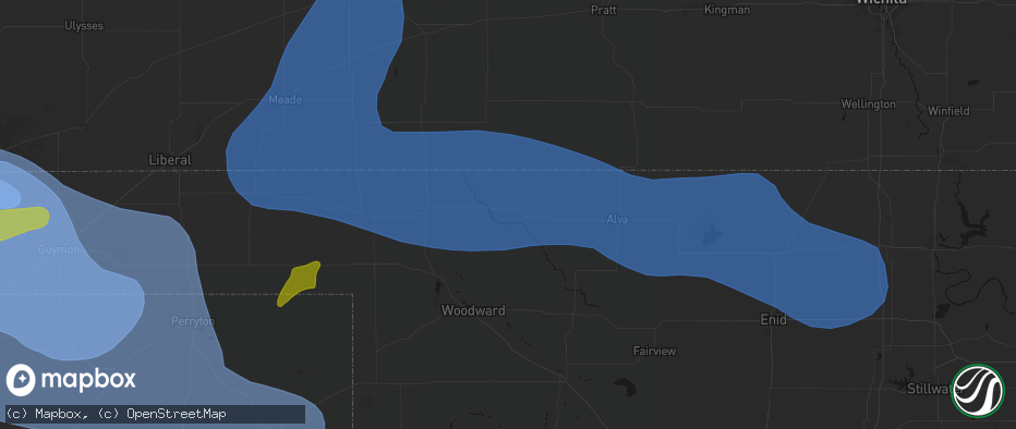 Hail map in Freedom, OK on June 12, 2026