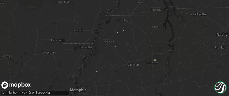 Hail map in Friendship, TN on June 12, 2026