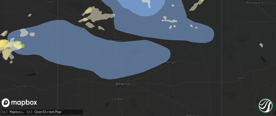 Hail map in Fritch, TX on June 12, 2026