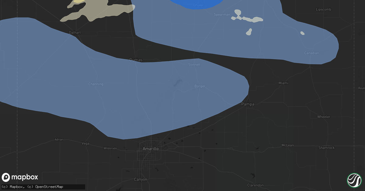 Hail map in Fritch, TX on June 12, 2026
