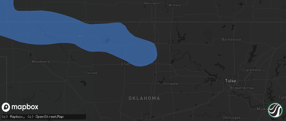 Hail map in Garber, OK on June 12, 2026