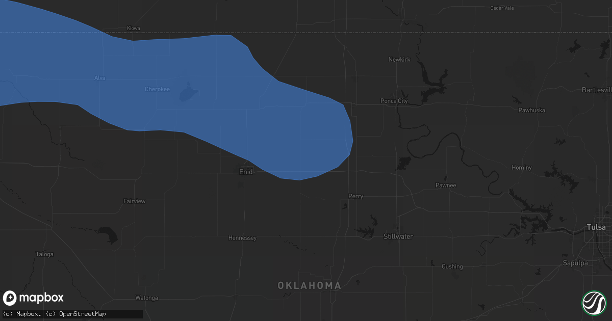 Hail map in Garber, OK on June 12, 2026
