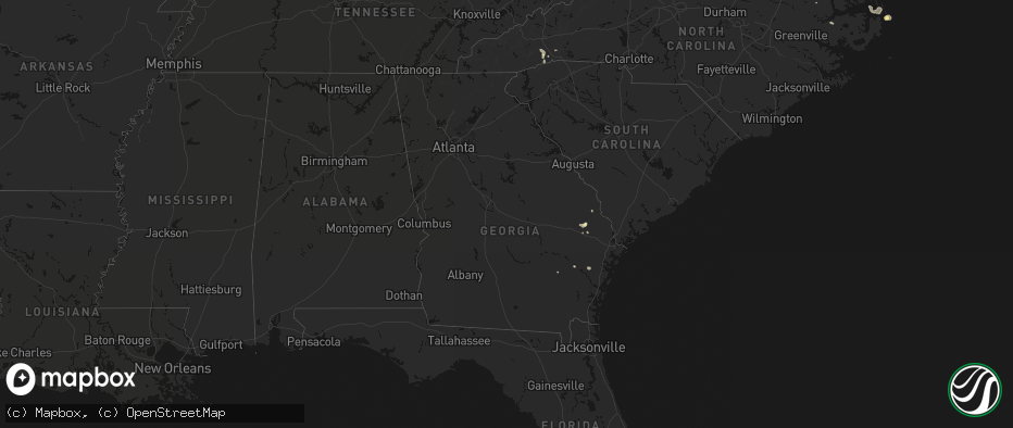 Hail map in Georgia on June 12, 2026