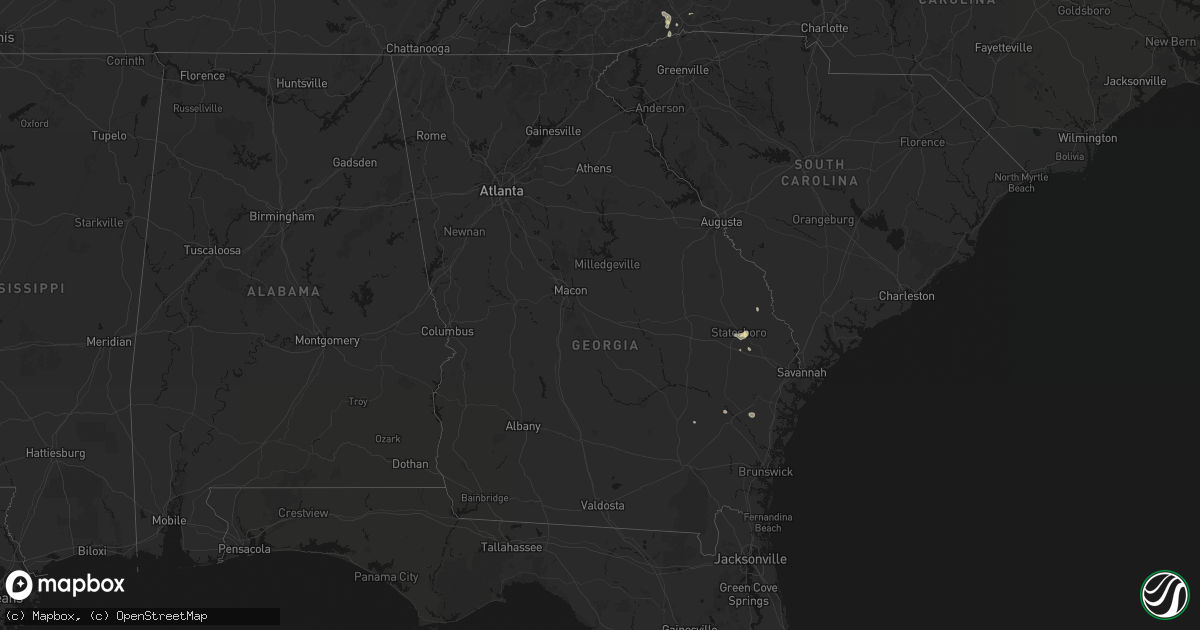 Hail map in Georgia on June 12, 2026