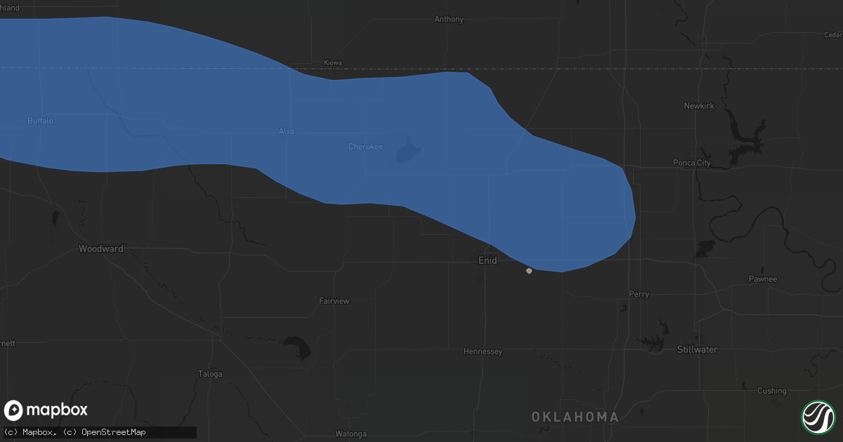Hail map in Goltry, OK on June 12, 2026