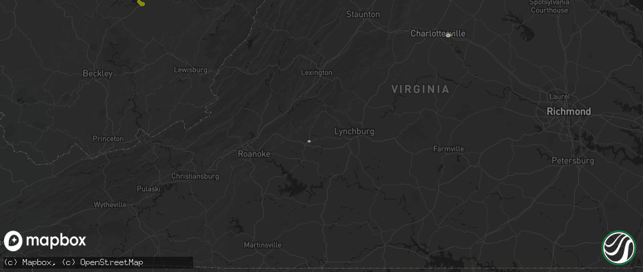 Hail map in Goode, VA on June 12, 2026