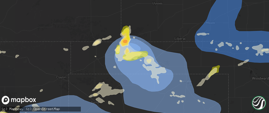Hail map in Goodwell, OK on June 12, 2026