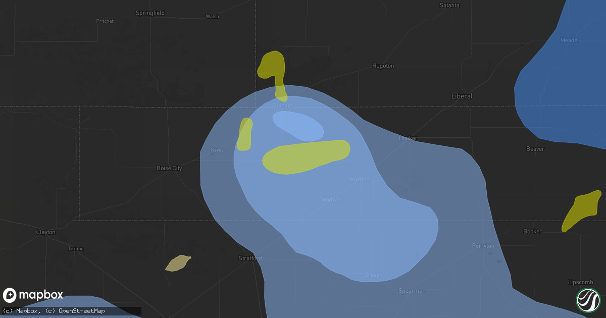 Hail map in Goodwell, OK on June 12, 2026