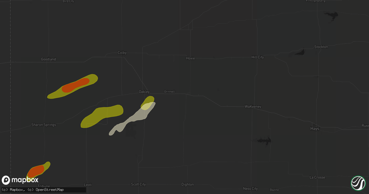 Hail map in Grainfield, KS on June 12, 2026