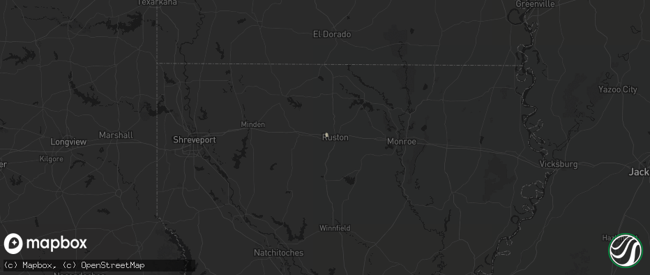Hail map in Grambling, LA on June 12, 2026