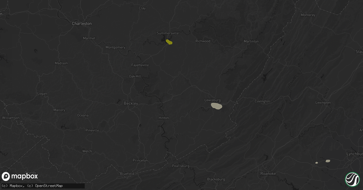 Hail map in Grassy Meadows, WV on June 12, 2026