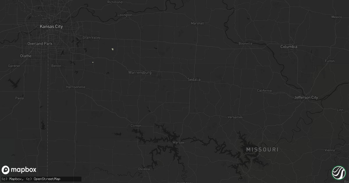 Hail map in Green Ridge, MO on June 12, 2026