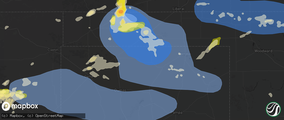 Hail map in Gruver, TX on June 12, 2026