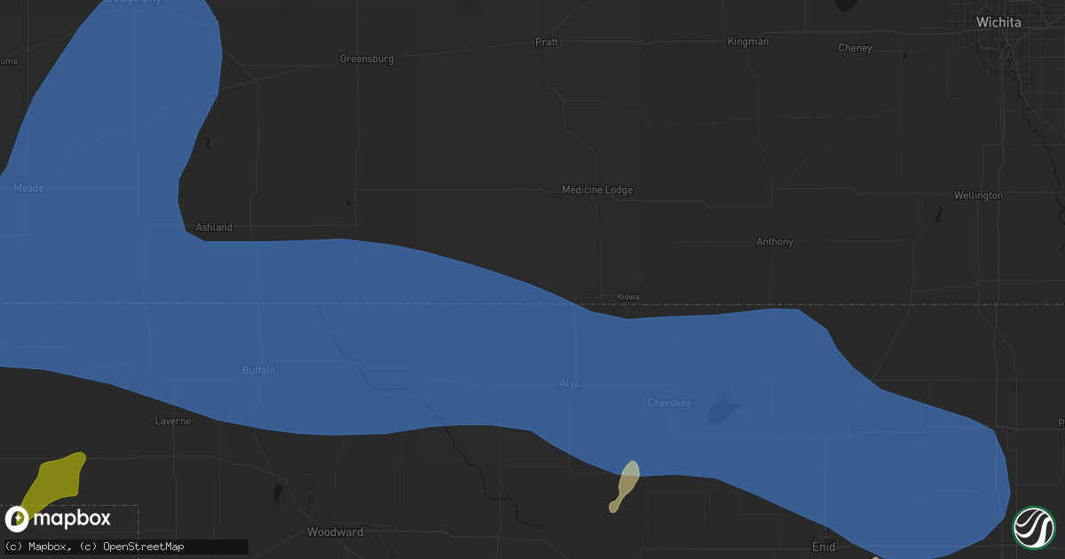 Hail map in Hardtner, KS on June 12, 2026