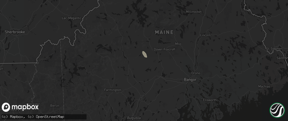 Hail map in Harmony, ME on June 12, 2026