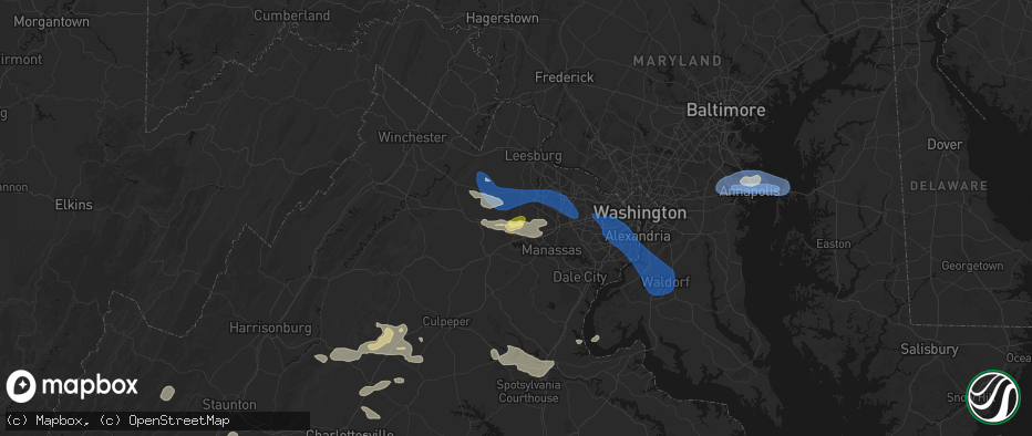Hail map in Haymarket, VA on June 12, 2026