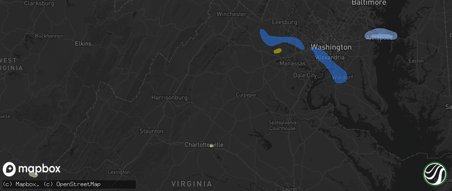 Hail map in Haywood, VA on June 12, 2026