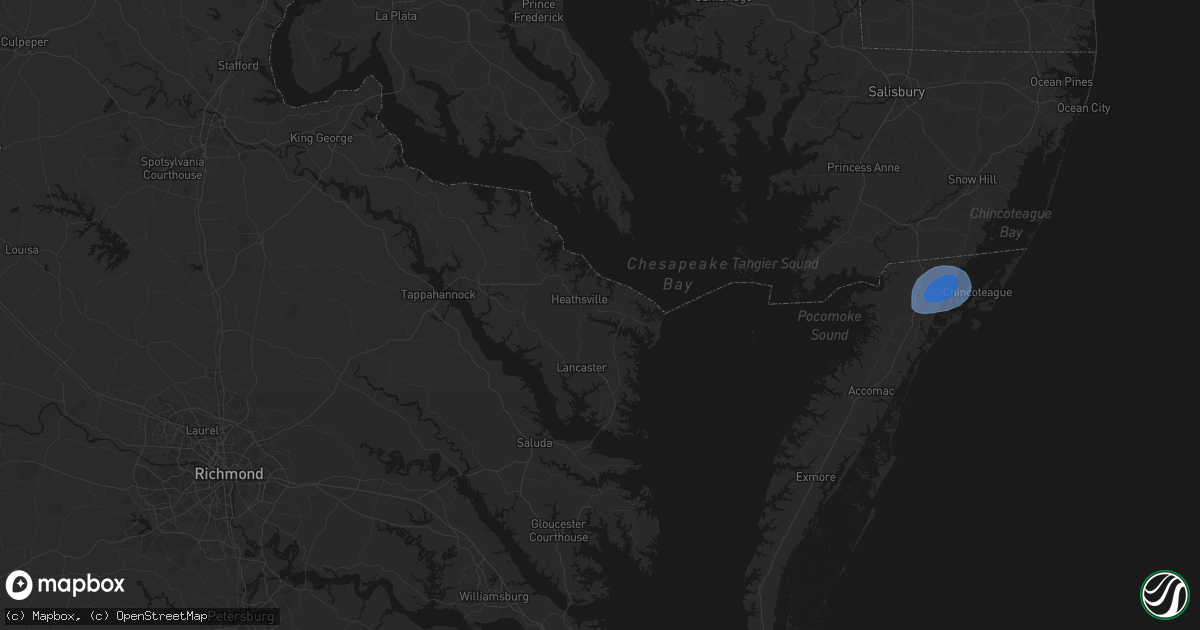 Hail map in Heathsville, VA on June 12, 2026
