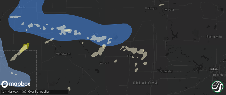 Hail map in Helena, OK on June 12, 2026