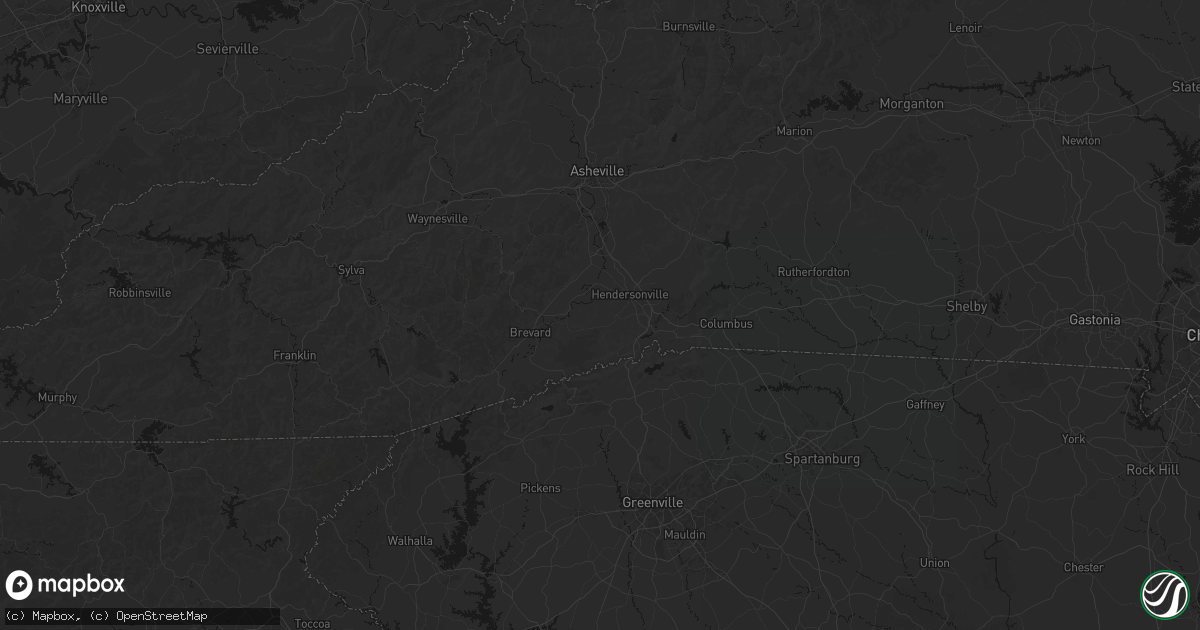 Hail map in Hendersonville, NC on June 12, 2026