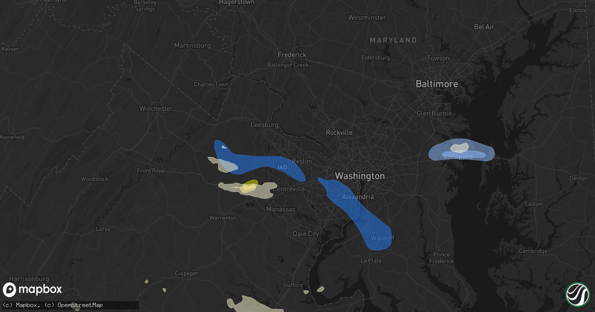 Hail map in Herndon, VA on June 12, 2026