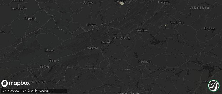 Hail map in Hiwassee, VA on June 12, 2026